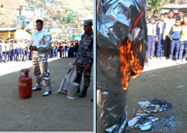 आगलागीबाट बच्न सशस्त्र प्रहरीद्वारा नमुना अभ्यास प्रर्दशनी